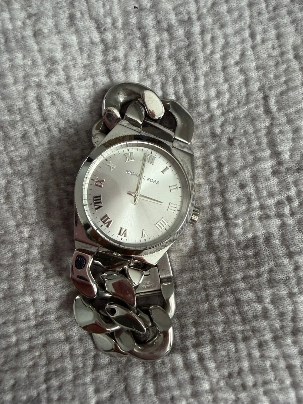 Michael Kors Silver Stainless Steel Womens Chain-Link Watch